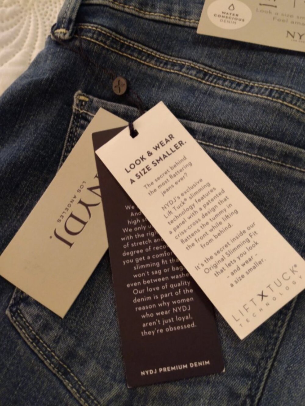 NYDJ Marilyn Straight Lift Tuck Technology Heyburn Wash Size 14 NWT - Picture 9 of 10